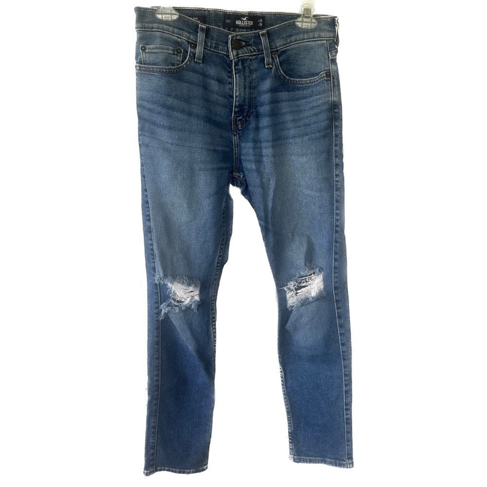 Hollister Epic Flex Men's Distressed Ripped Dad Denim Jeans W28 L30